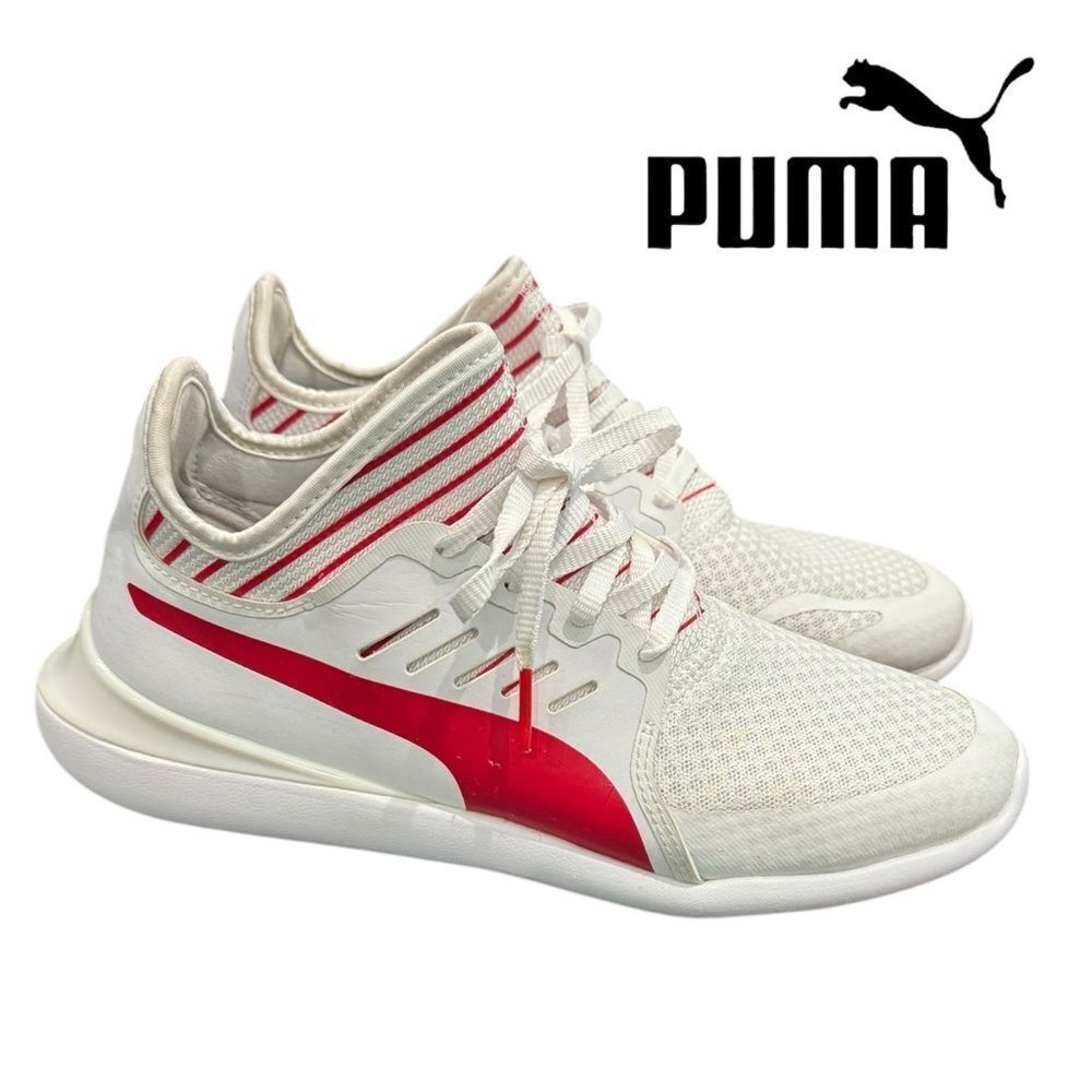 PUMA Ferrari Evo Cat Mace Low Top White Red Running Shoes Sneakers 4